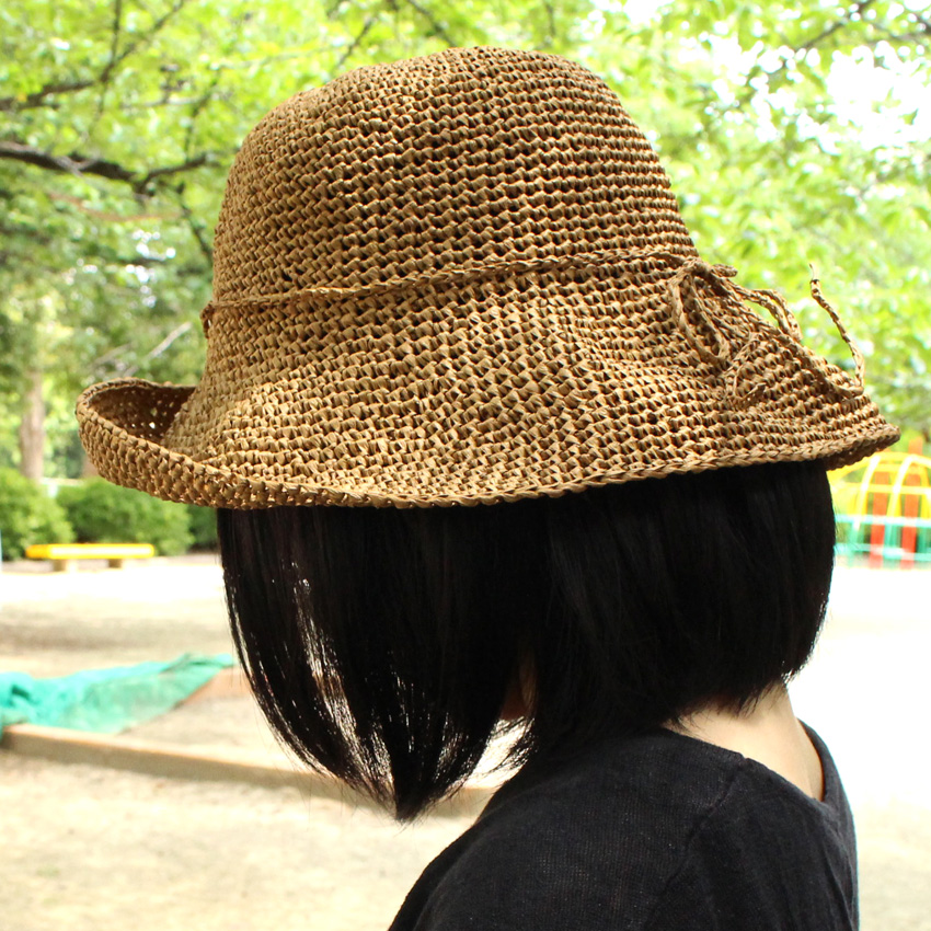 日本直販オンライン ペーパーヤーン　ハット　麦わら帽子　手編み　帽子 麦わら帽子
